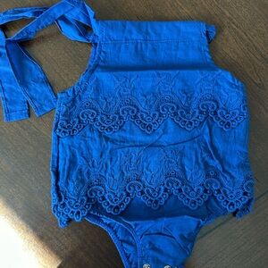 Blue Lace Baby Romper-never worn or washed